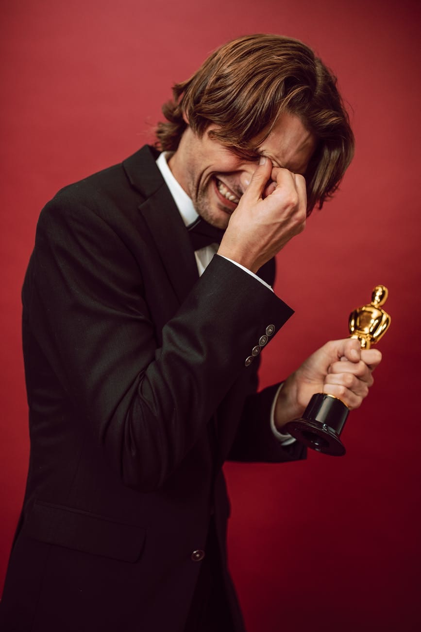 a man receiving an award