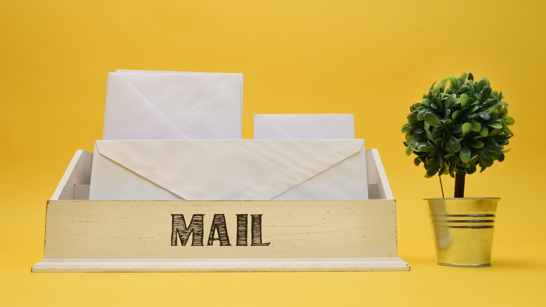 envelopes on a mail organizer