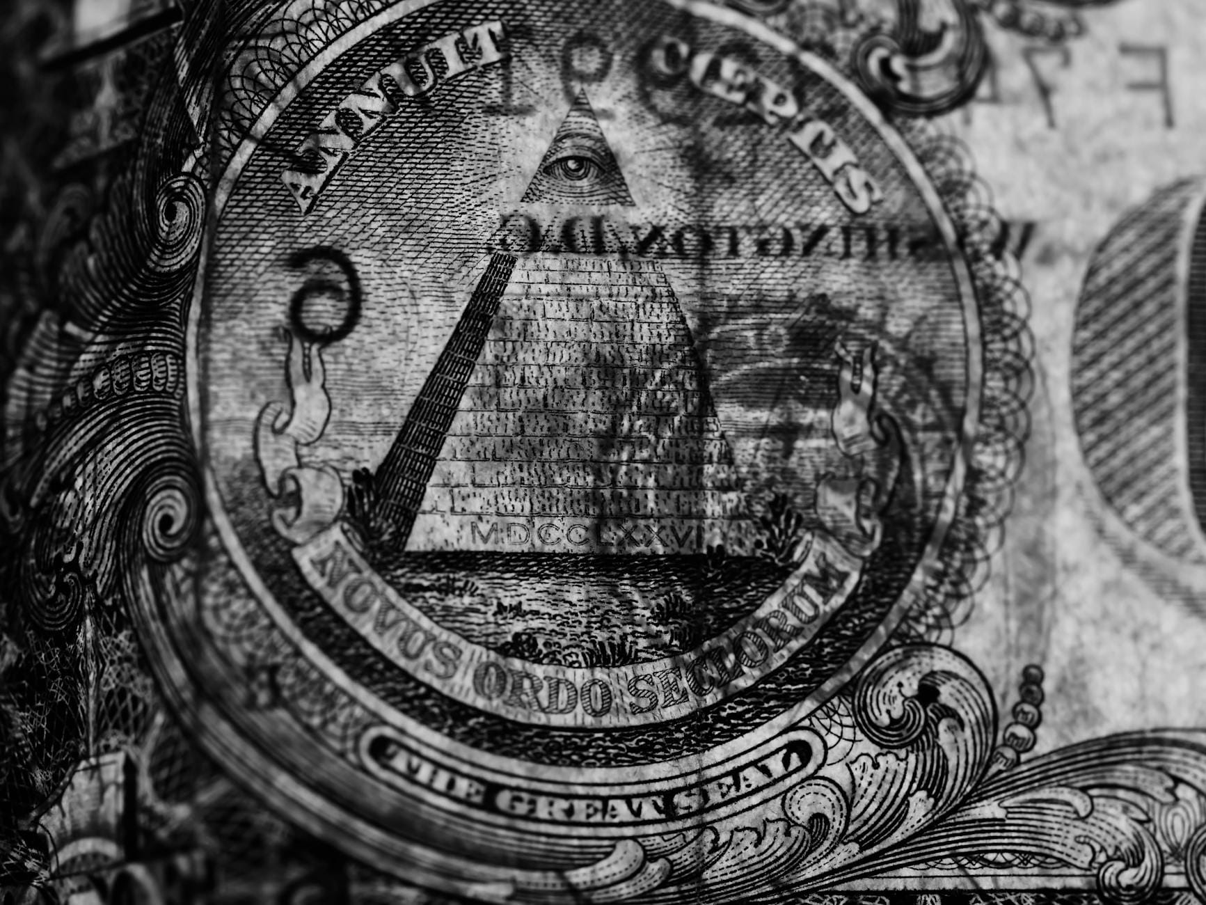 grayscale photo of a dollar