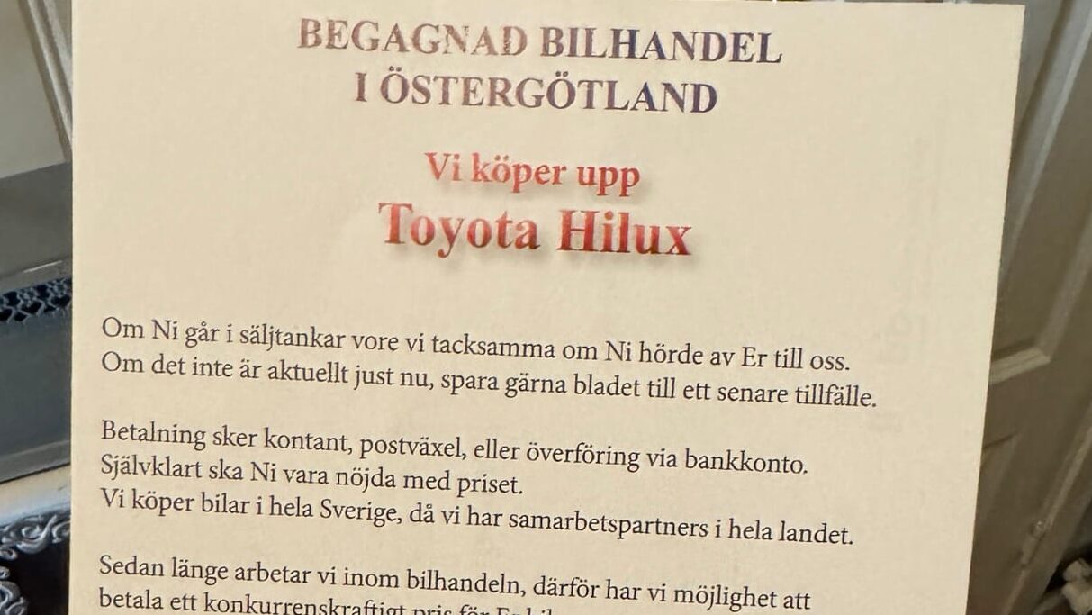 “Nej, vår Hilux är inte till salu – även om ni ringer och skriver brev varje dag”
